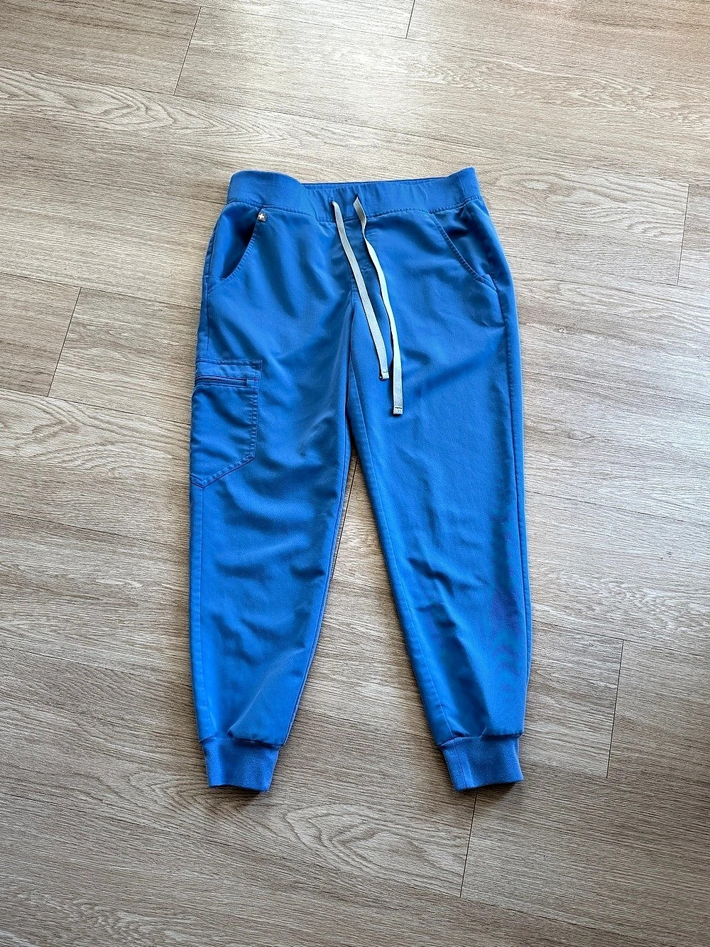 FIGS Zamora Jogger Ceil Blue Scrub Pants Womens Small Petite Technical Bottoms